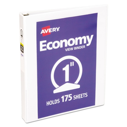 Customer Appreciation Sale - Save up to $60 off | Avery 05711 1 in. Capacity Economy 3 Round Ring View Binder - White image number 0