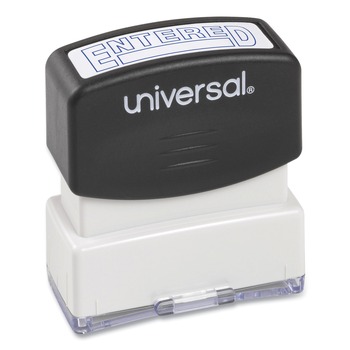 Universal Pre-Inked 1 Color ENTERED Message Stamp - Blue