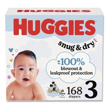 Kimberly-Clark Snug and Dry 16 lbs. to 28 lbs. Diapers - Size 3 (168/Carton)