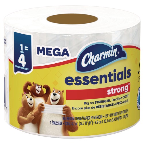Cleaning & Janitorial Supplies | Charmin 80372099 Essentials Strong 1-Ply Septic Safe Bathroom Tissue - White (36/Carton) image number 0
