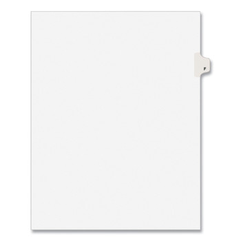 Avery 11 in. x 8.5 in. 26-Tab F Avery Style Preprinted Legal Exhibit Side Tab Index Dividers - White (25/Pack)