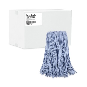 Boardwalk #24 Cotton/Synthetic Fiber Cut-End Standard Mop Head - Blue (12/Carton)