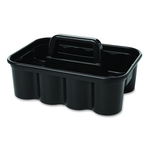 Rubbermaid Commercial Commercial Deluxe 15 in. x 7.4 in. 8-Compartment Carry Caddy - Black