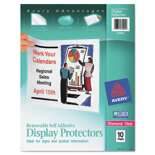  | Avery 74404 Top-Load Display Sheet Protectors - Letter (10/Pack) image number 0