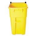 Trash & Waste Bins | Rubbermaid Commercial FG9W2700YEL 50 Gallon Molded Plastic Square Brute Rollout Container - Yellow image number 4