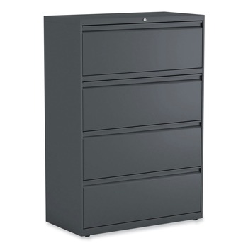 Alera 25495 4-Drawer Lateral 36 in. x 18 in. x 52.5 in. File Cabinet - Charcoal