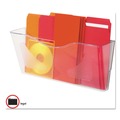 Office Jansan | Deflecto 63101 15 in. x 4 in. x 6.63 in. Euro-Style DocuPocket Landscape Wall File - Larger Files/Tabloid Size, Clear image number 4