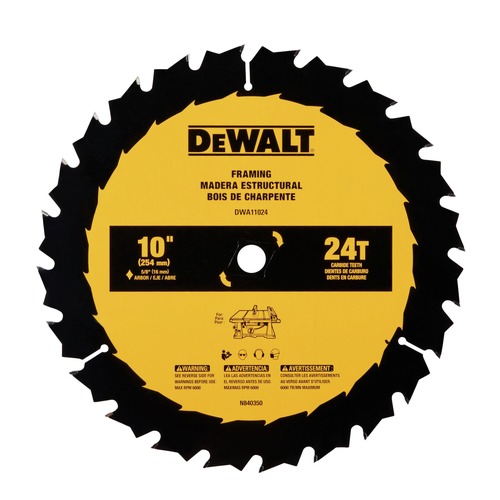 Circular Saw Blades | Dewalt DWA11024 10 in. 24T Tungsten Carbide-Tipped Steel General Purpose Circular Saw Blade image number 0