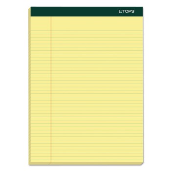 TOPS Docket 8.5 in. x 11.75 in. Ruled Pads - Narrow, Canary-Yellow (100 Sheets/Pad, 6 Pads/Pack)