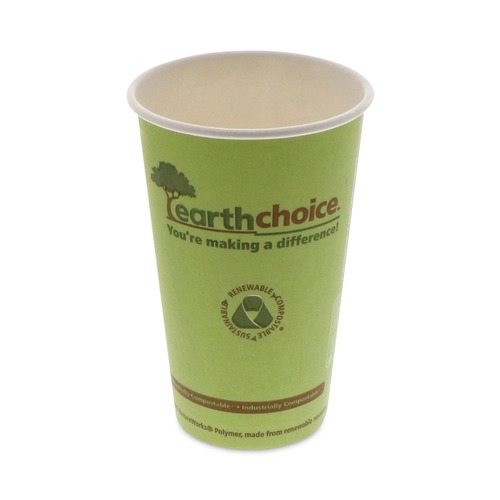 Pactiv Corp. DPHC16EC EarthChoice 16 oz. Hot Cups - Green (1000/Carton) image number 0