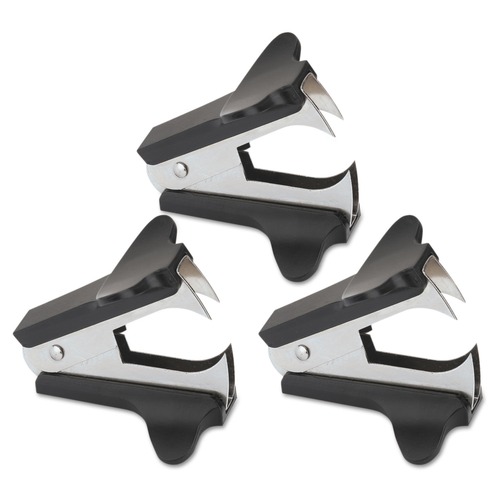 Office Jansan | Universal UNV00700VP Jaw Style Staple Remover - Black (3/Pack) image number 0
