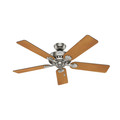 Ceiling Fans | Hunter 53042 52 in. Buchanan Brushed Nickel Ceiling Fan with Light image number 1