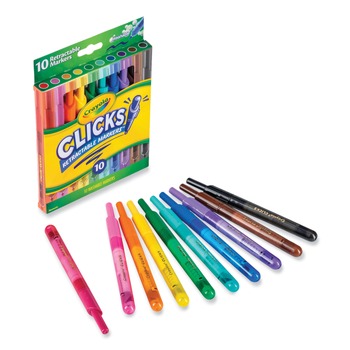 Crayola Super Clicks Assorted Bullet Tip Sizes Retractable Markers - Assorted Colors (1-Set)