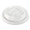 Dart 16RCL Optima Reclosable Lids for 12 - 24 oz. Foam Cups - White (100-Piece/Bag) image number 1