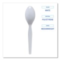 Cutlery | Boardwalk BWK SPOONMWPS Mediumweight Polystyrene Cutlery Teaspoon - White (1000/Carton) image number 5