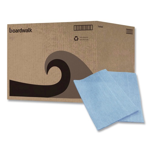 Office Jansan | Boardwalk BWK-N8220 13 in. x 21 in. Foodservice Wipers - Blue (150/Carton) image number 0