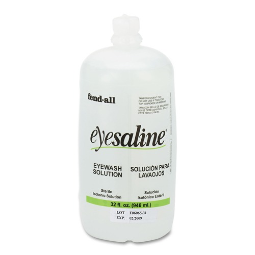 First Aid | Honeywell 32-000455-0000-H5 32 oz. Bottle Fendall Eyesaline Eyewash Saline Solution Bottle Refill image number 0