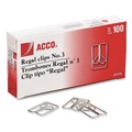 Office Jansan | ACCO A7072130C No. 3 Smooth Regal Clips - Silver (100/Box) image number 0