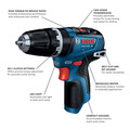 Hammer Drills | Factory Reconditioned Bosch GSB12V-300N-RT 12V Max Brushless Lithium-Ion 3/8 in. Cordless Hammer Drill Driver (Tool Only) image number 5