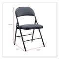 Office Chairs | Alera ALECA9416 PU Padded Folding Chair Supports Up to 250 lbs. - Black (4/Carton) image number 6
