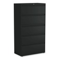  | Alera 25497 36 in. x 18.63 in. x 67.63 in. 5 Lateral File Drawer - Legal/Letter/A4/A5 Size, Black image number 0