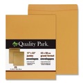 Office Jansan | Quality Park QUA42356 17 in. x 22 in. Fold Flap Closure, Kraft Envelope - Jumbo, Brown Kraft (25/Pack) image number 0