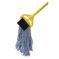 Mops | Boardwalk BWK902BL Loop-End Mop Head with Scrub Pad - Blue, Medium (12/Carton) image number 6