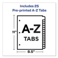  | Avery 11306 11 in. x 8.5 in. 25-Tab Preprinted Laminated A to Z Tab Dividers with Gold Reinforced Binding Edge - Buff (1-Set) image number 3