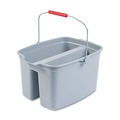 Storage Accessories | Rubbermaid Commercial FG262888GRAY 18 in. x 14.5 in. x 10 in. 19 qt. Plastic Double Utility Pail - Gray image number 0