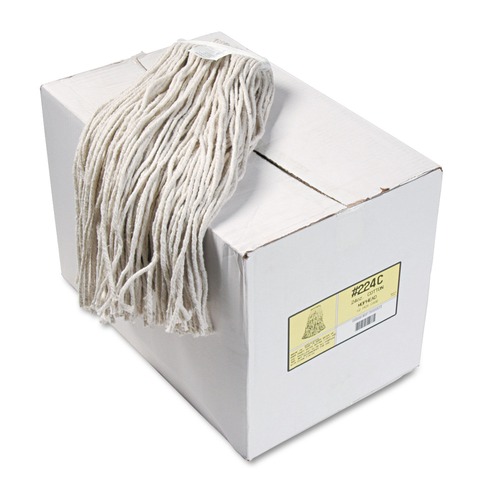 Cleaning & Janitorial Supplies | Boardwalk BWK224CCT 24 oz. Premium Cut-End Cotton Wet Mop Heads - White (12/Carton) image number 0