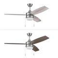 Ceiling Fans | Honeywell 51857-45 48 in. Pull Chain Ceiling Fan with Color Changing LED Light - Brushed Nickel image number 1