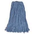 Mops | Rubbermaid Commercial FGF51800BL00 24 oz. 1 in. Band Cotton/Synthetic Cut-End Blend Mop Head - Blue (12/Carton) image number 1