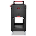 Cleaning Carts | Rubbermaid Commercial 1997206 Heavy Duty 17.8 in. x 46.2 in. x 36 in. Adaptable Utility Cart - Small, Black image number 2