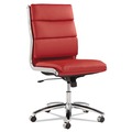 Office Chairs | Alera ALENR4239 Neratoli Series Supports Up to 275 lbs. Mid-Back Slim Profile Faux Leather Chair - Red Seat/Back, Chrome Base image number 3