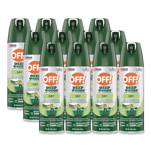 Cleaning & Janitorial Supplies | OFF! 616304 Deep Woods 4 oz. Aerosol Spray Dry Insect Repellent - Neutral Scent (12/Carton) image number 0