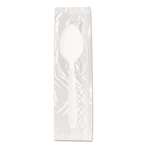 Cutlery | SOLO RSW3-0007 Teaspoon Individually Wrapped Reliance Mediumweight Cutlery - White (1000/Carton) image number 0