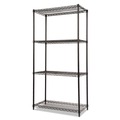 | Alera ALESW503618BL NSF Certified Industrial 36 in. x 18 in. x 72 in. 4-Shelf Wire Shelving Kit - Black image number 0
