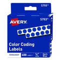 Office Jansan | Avery 05793 0.25 in. Diameter Handwrite-Only Permanent Self-Adhesive Round Color-Coding Labels in Dispensers - Dark Blue (450/Pack) image number 0