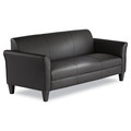 Office Jansan | Alera ALERL21LS10B Reception Lounge Sofa Series 77 in. x 31.5 in. x 32 in. 3-Cushion Sofa - Black image number 1