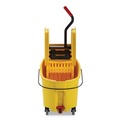 Mop Buckets | Rubbermaid Commercial FG757688YEL WaveBrake 2.0 44 Quart Down Press Plastic Bucket/Wringer Combo - Yellow image number 1