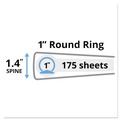 Office Jansan | Avery 17116 3 Round Rings 1 in. Capacity 8.5 x 5.5 Mini Size Durable View Binder - White image number 5