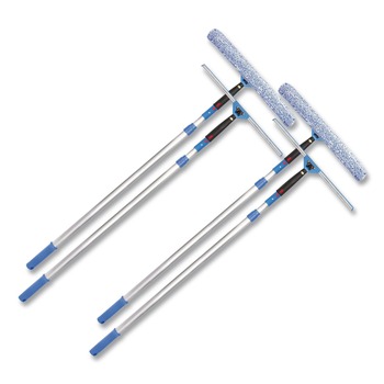 Gritt Commercial Pro Window Washing Kit with Squeegee, Washer and 6 ft Telescopic Pole, 18-in Wide Blade, 2/Kit