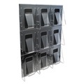  | Deflecto 56801 27.5 in. x 3.38 in. x 35.63 in. Magazine, Stand-Tall 9-Bin Wall-Mount Literature Rack - Clear/Black image number 2