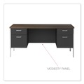  | Alera ALESD6024BM 60 in. x 24 in. x 29.5 in. Double Pedestal Steel Credenza - Mocha/Black image number 7
