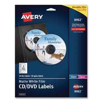 Avery DVD Film Labels - Matte White (20/Pack)