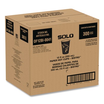 SOLO 12 oz. Paper Bistro Design Hot Drink Cups (300/Carton)