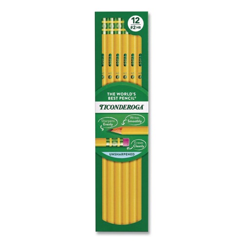 Pencils | Ticonderoga X13882 HB (No. 2) Pencils - Black Lead/Yellow Barrel (1-Dozen) image number 0