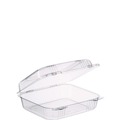 Office Jansan | Dart C51UT1 StayLock 7.8 in. x 8.3 in. x 3 in. Plastic Hinged Lid Containers - Clear (250/Carton) image number 3