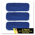 Mops | Gritt Commercial GRI182243PK 24 in. x 5 in. Microfiber Looped Dust Mop Pad Head - Blue (3/Pack) image number 1