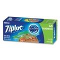 Food Service | Ziploc 315882BX 1.2 mil. 6.5 in. x 5.88 in. Resealable Sandwich Bags - Clear (40/Box) image number 1